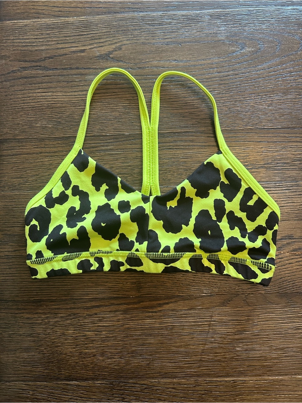 Fleo Reinette Acid Lime & Black Leopard Print Sports Bra 🍋‍🟩